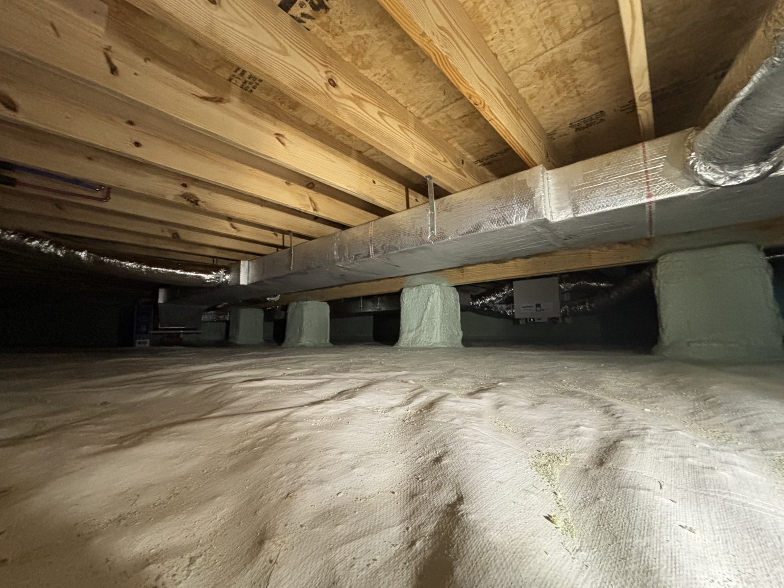 HVAC ductwork in crawlspace