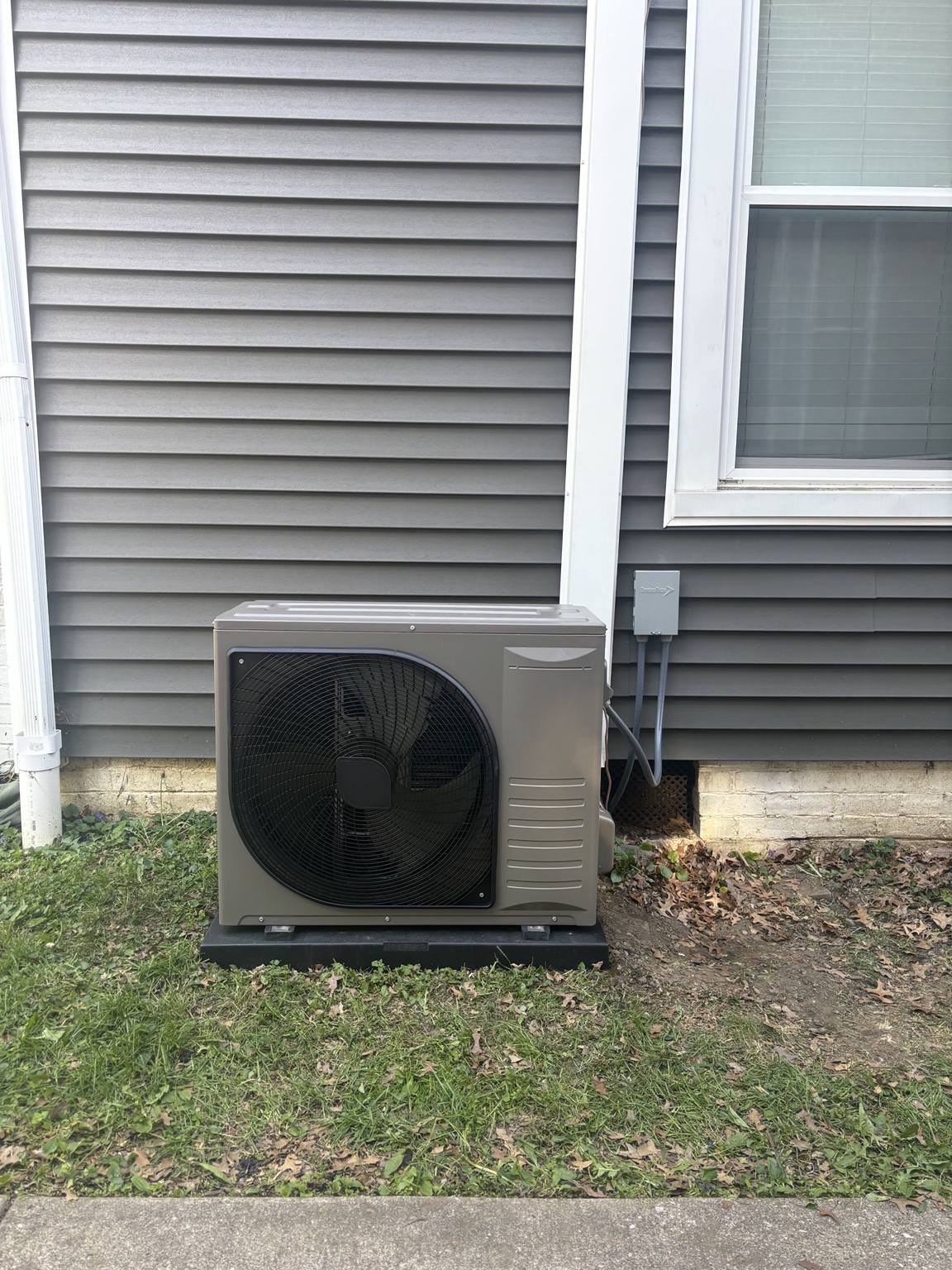 Ductless mini-split outdoor unit installation